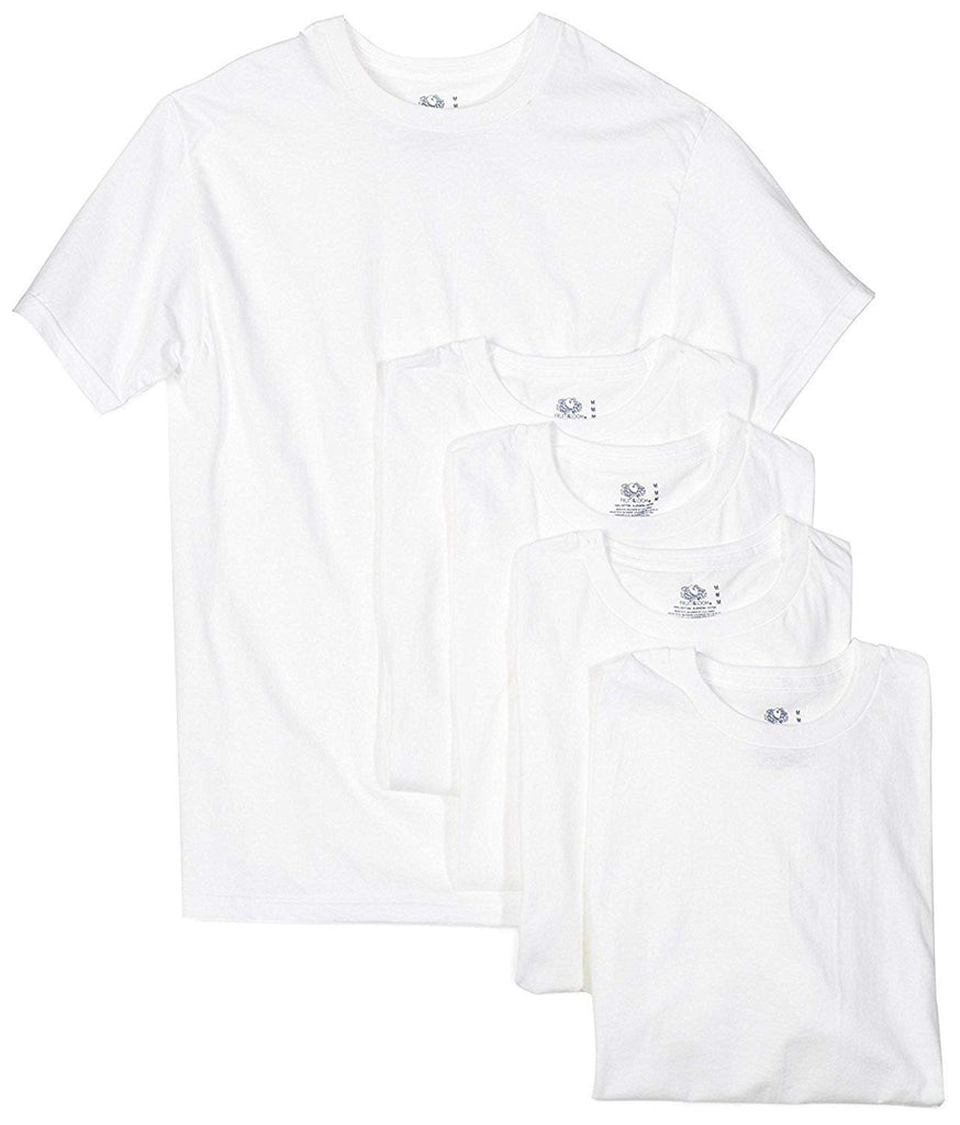 Fruit of the Loom Men's White Crew Neck Tshirts 5-Pack Size 3X 100% Cotton Slightly Imperfect