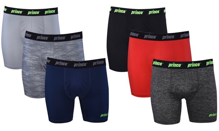 prince Mens Performance Boxer Briefs - 3-Pack Performance Fit Stretch Underwear No Fly Breathable Moisture Management
