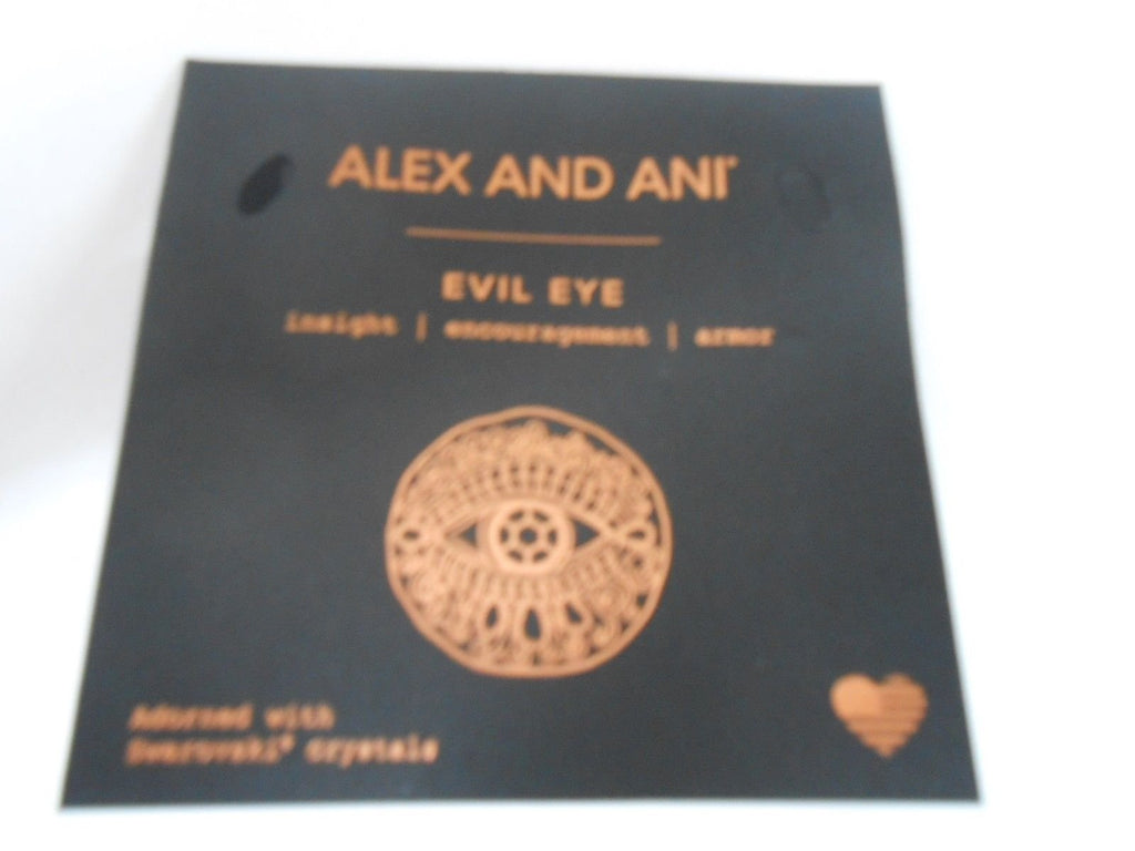 Alex and Ani Evil Eye Bangle Bracelet Rafaelian Gold Finish With Box and Card