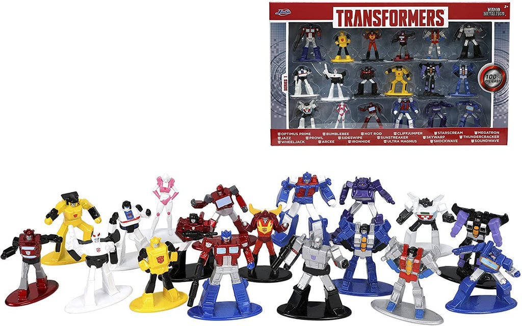 Jada Toys Transformers 18-Pack 1.65" Die-cast Figures, Toys for Kids and Adults, (JNF33452)