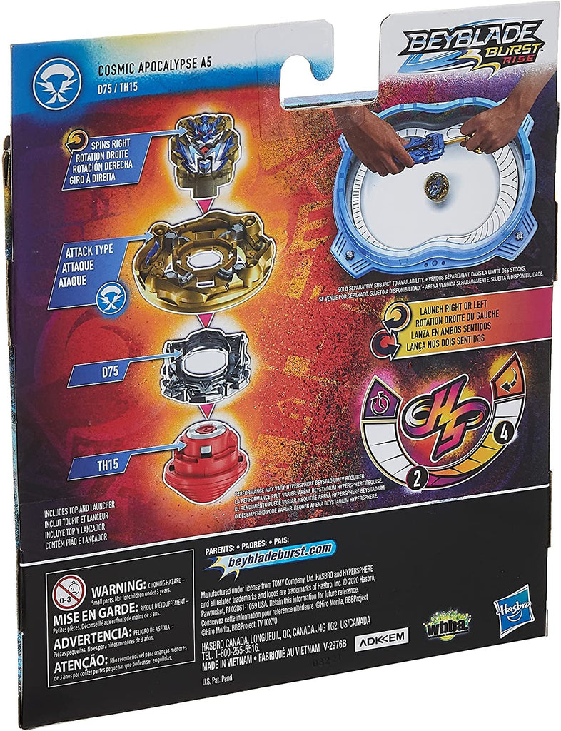 Beyblade Burst Rise Hypersphere Apocalypse Blade Set -- Right/Left-Spin Launcher with Right-Spin Battling Top Toy, Ages 8 and Up