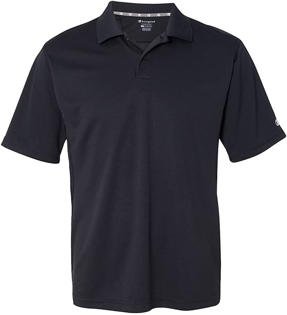 Champion Men's Double Dry Polo, Black, Medium