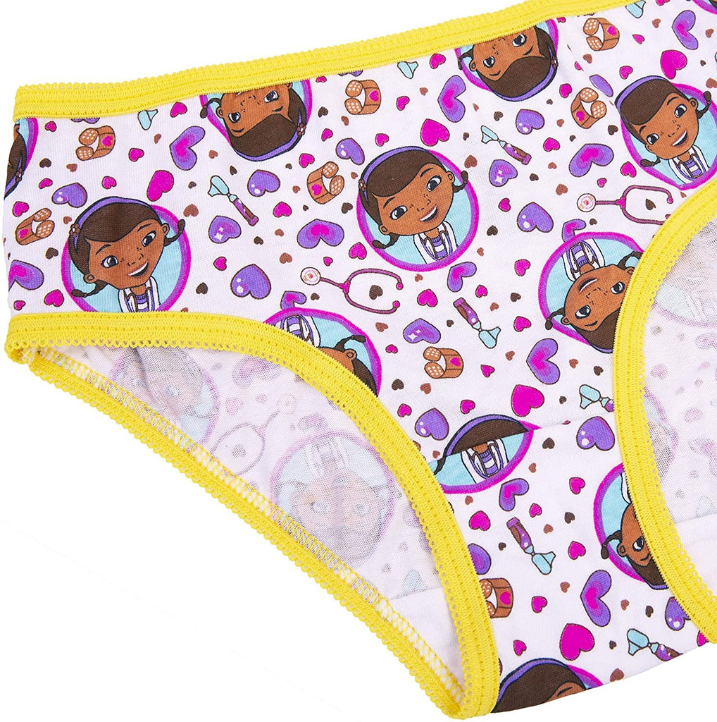 Disney Junior Doc Mcstuffins 7-Pack Girls Panties Underwear 100% Cotton Comfortable