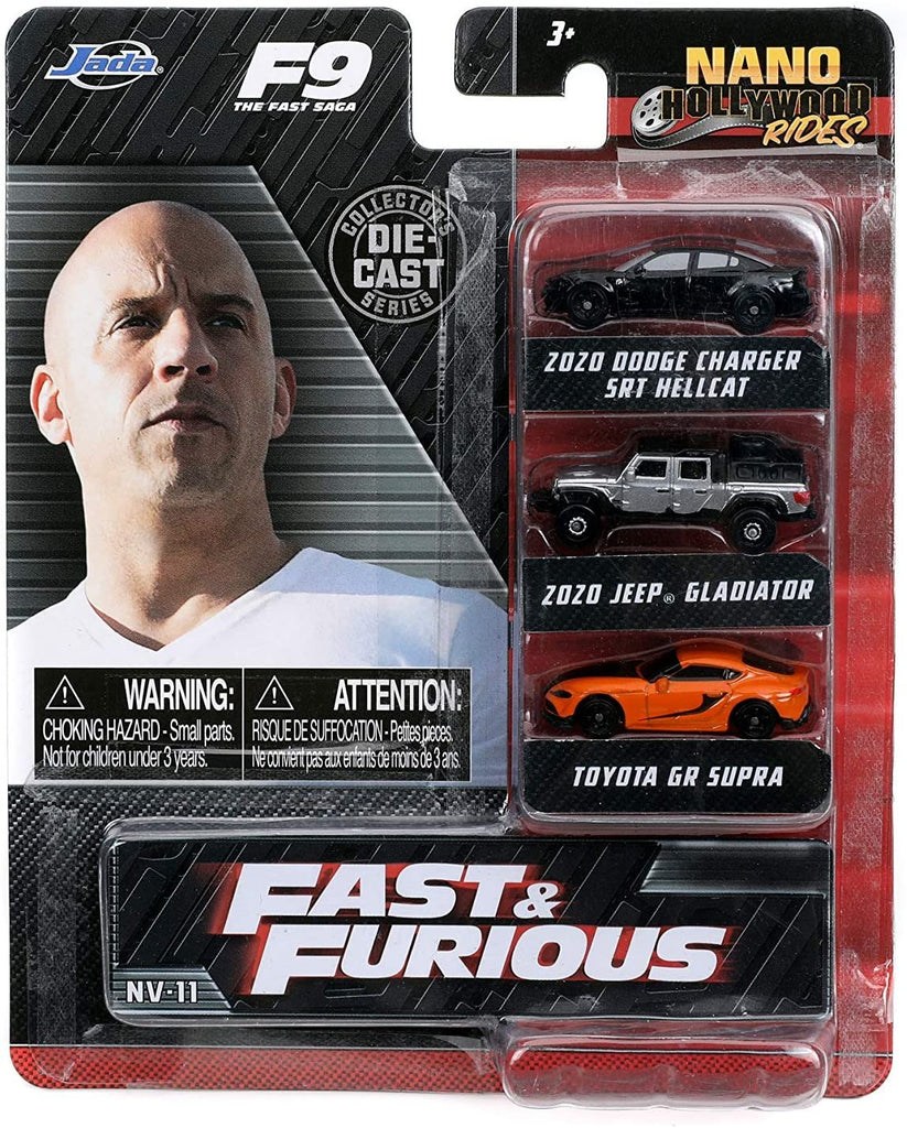 Fast & Furious F9 1.65" Nano 3-Pack Wave 3 Die-cast Cars, Toys for Kids and Adults