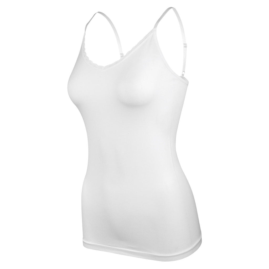 essie Women's Seamless Tank Cami Lace Trim Adjustable  2 or 4 Pack