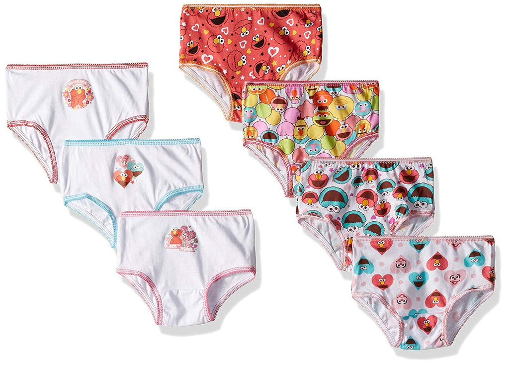 Sesame Street Girls' Toddler 3 pack or 7 Pack Panties