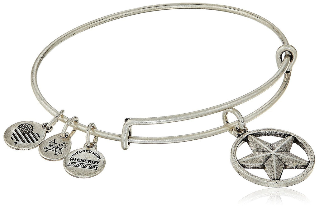 Alex and Ani Armed Forces Star of Strength Expandable Wire Bangle Charm Bracelet