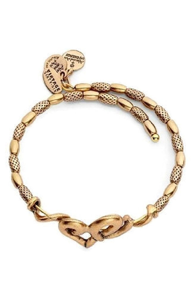 Alex and Ani Heart Wrap Rafaelian Gold Finish Bracelet, VW357RG