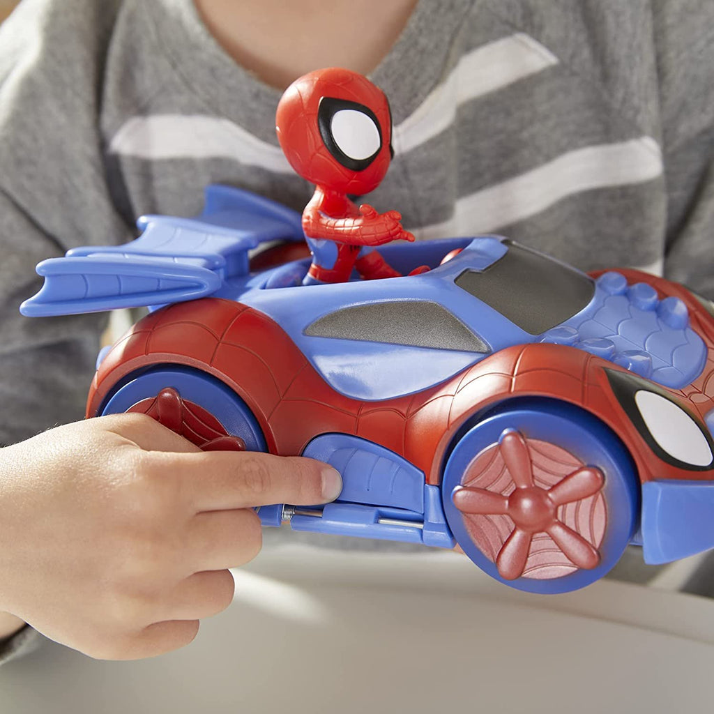 Marvel Spidey and His Amazing Friends Change 'N Go Web-Crawler and Spidey Action Figure, 2-in-1 Vehicle, 4-Inch Figure, for Kids Ages 3 and Up