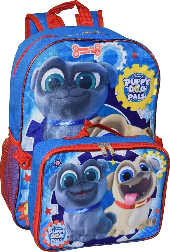 Disney Junior Puppy Dog Pals Kid's 16 Inch Backpack With Removable Lunch Box Set