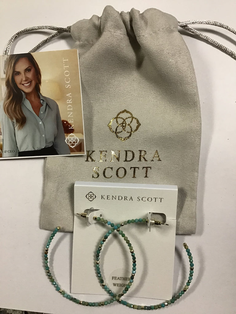 Kendra Scott Scarlet Hoop Earrings, Gold Turquoise