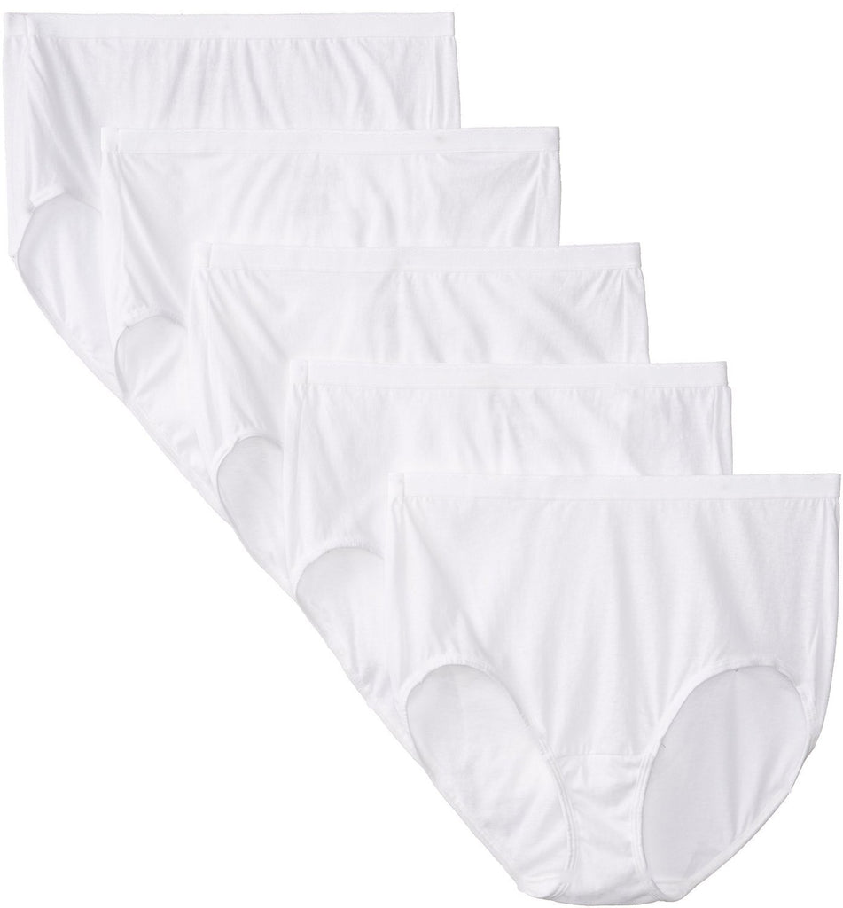 Fruit of the Loom Women's Plus Size "Fit For Me" 5 Pack Original Cotton Brief Panties