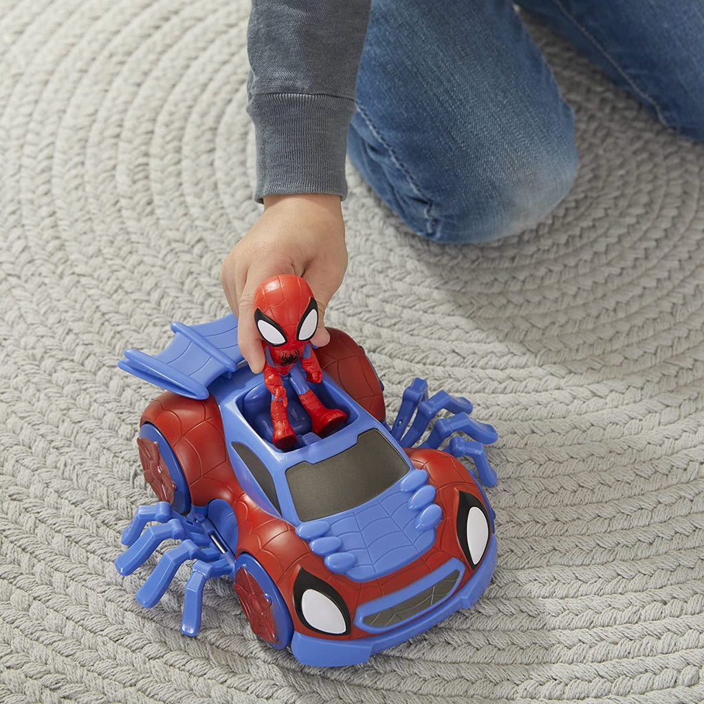 Marvel Spidey and His Amazing Friends Change 'N Go Web-Crawler and Spidey Action Figure, 2-in-1 Vehicle, 4-Inch Figure, for Kids Ages 3 and Up