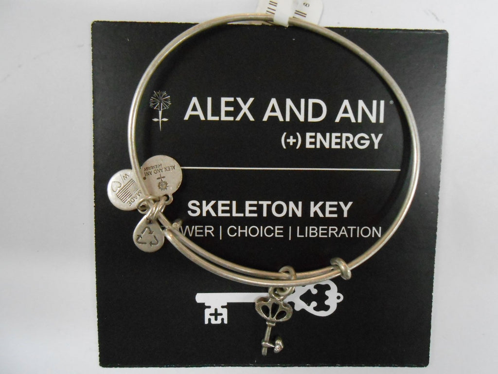 Alex and Ani Women's Skeleton Key Charm Bangle Rafaelian Silver Finish One Size