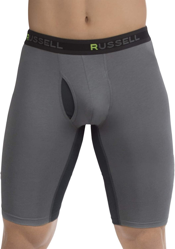 Russell Athletic Men’s Cotton Performance Stretch Boxer Brief Underwear (2 Pack)