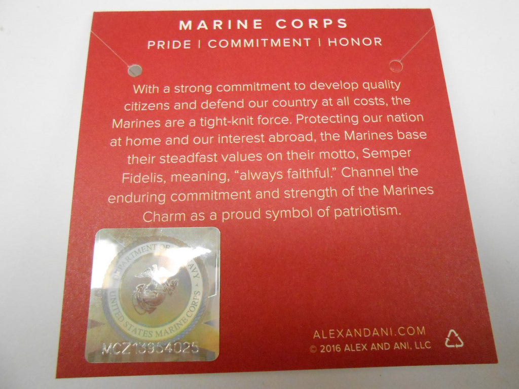 Alex and Ani Armed Forces US Marine Corps, Expandable Wire Bangle Charm Bracelet