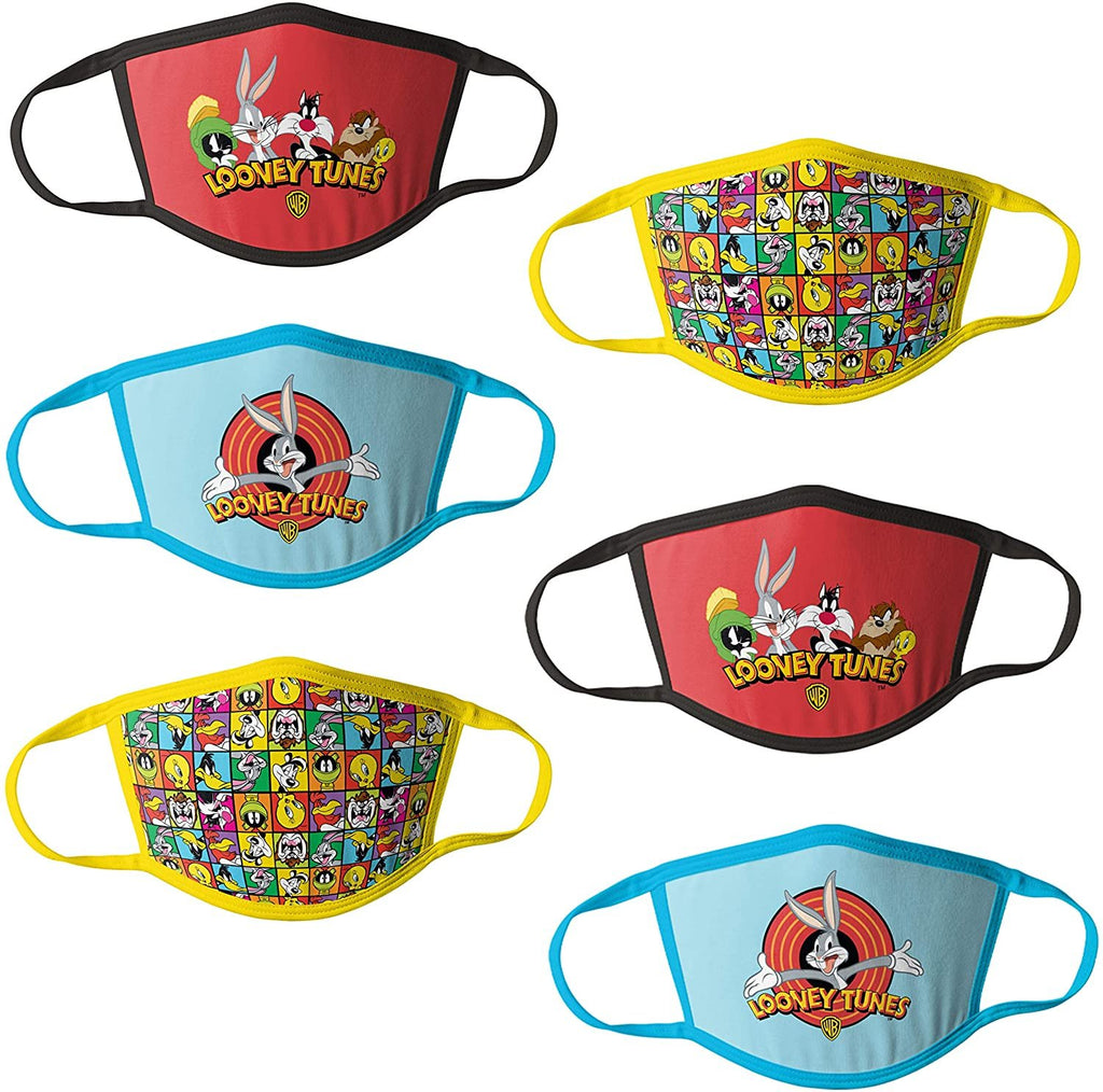 Warner Bros Kids' Looney Tunes Reusable Mask Multipack, OSFA