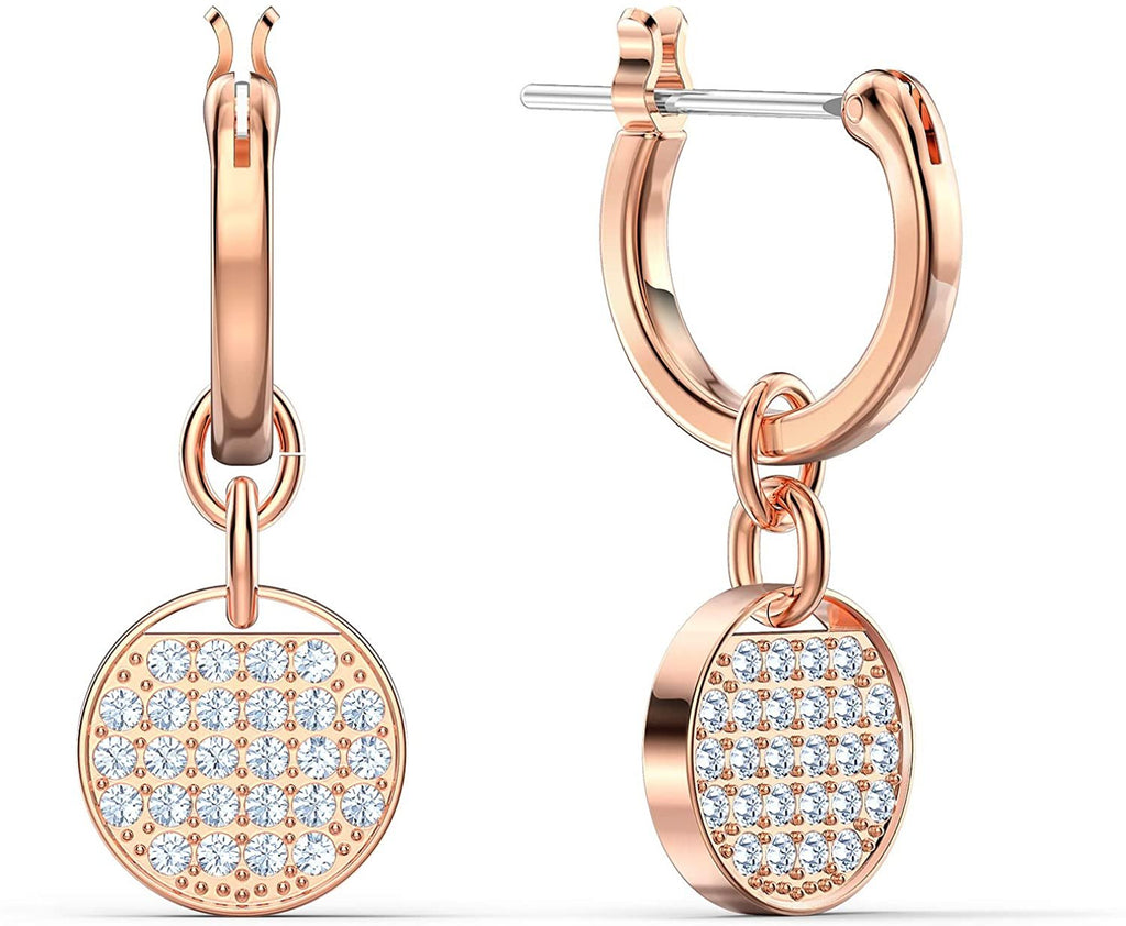 SWAROVSKI Women's Ginger Rose-Gold Tone Finish Necklace & Earrings Clear Crystal Jewelry Collection