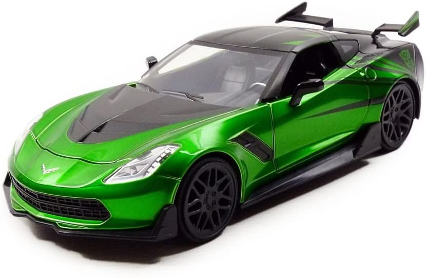 Jada Toys Metals Transformers Chevy Corvette Crosshairs Diecast Vehicle Green, 1:24 Scale