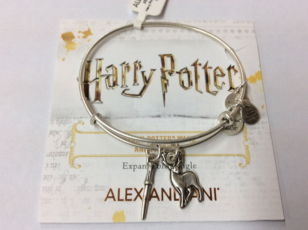 Alex and Ani Womens Harry Potter - Wand and Patronus Duo Charm Bangle Rafaelian/Silver One Size