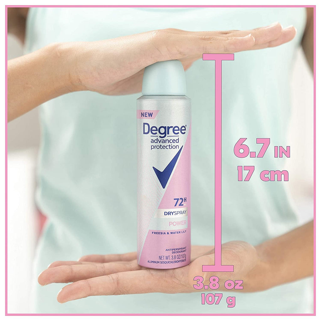 DEGREE WOMENS DEO Advanced Protection Antiperspirant Deodorant Spray 72 HR Wetness Protection Power Strongest Antiperspirant Spray for Excessive Armpit Sweat 3.8 oz 3 Count