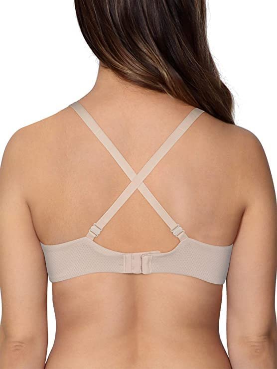 Fruit of the Loom Women's Breathable Cami Bra with Convertible Straps 2-Pack, Beige, 36DD