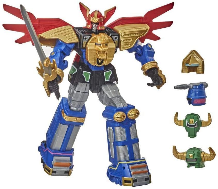 Power Rangers Zeo Megazord 12-inch Collectible Action Figure Highly Posable Toy with Multiple Helmets and Accessories Classic TV Series-Inspired