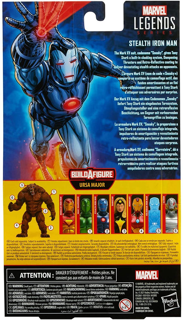 Marvel Hasbro Legends Series 6-inch Stealth Iron Man Action Figure Toy, Includes 5 Accessories and 1 Build-A-Figure Part, Premium Design and Articulation