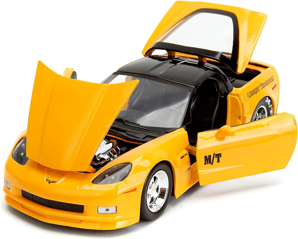 Big Time Muscle 1:24 2006 Chevy Corvette Z06 Die-Cast Car, Toys for Kids and Adults (Yellow)