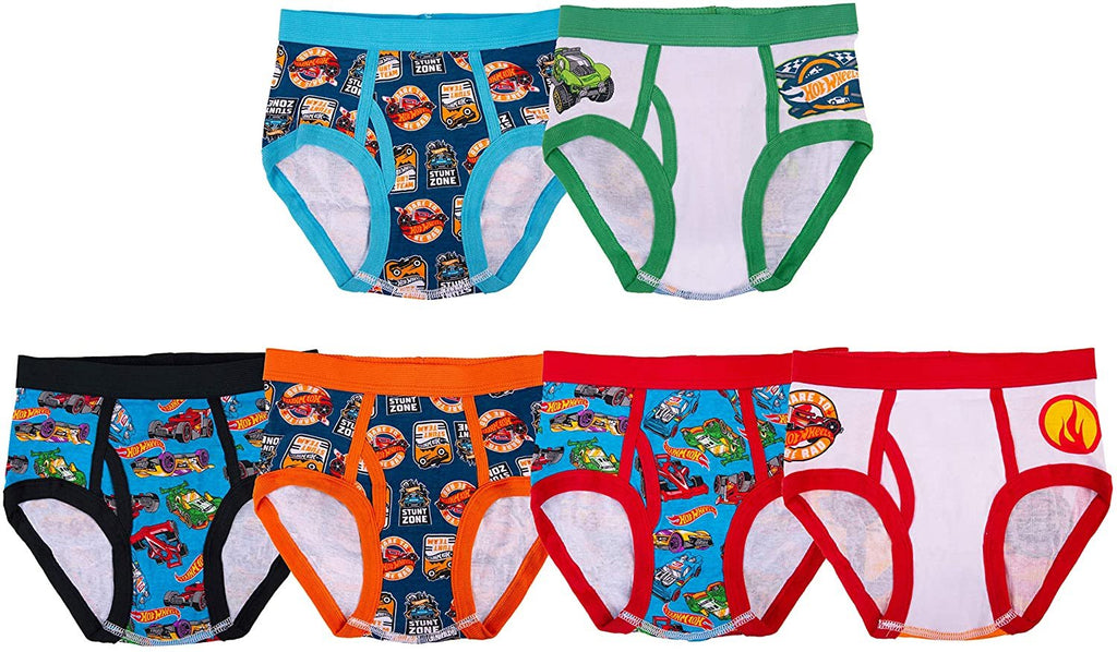 Hot Wheels 6-Pack Boys Briefs Toddler Little Big Kid Cars (5T, Assorted)