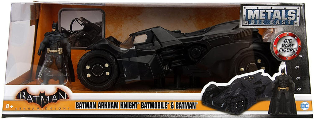 DC Comics Batman 2015 Arkham Knight Batmobile & Batman Metals Die-cast collectible toy vehicle with figure