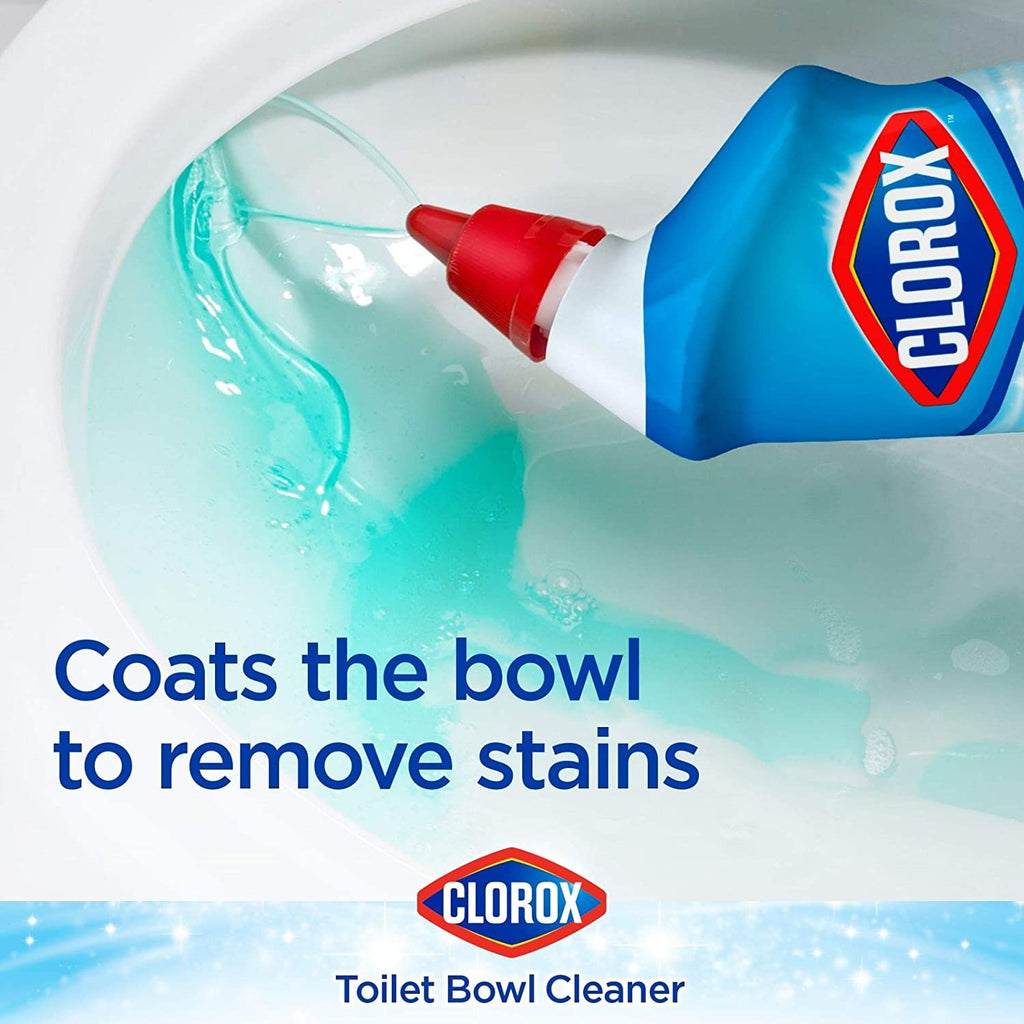 Clorox Toilet Bowl Cleaner Clinging Bleach Gel, Cool Wave, 24 Fl Oz (Pack of 12)