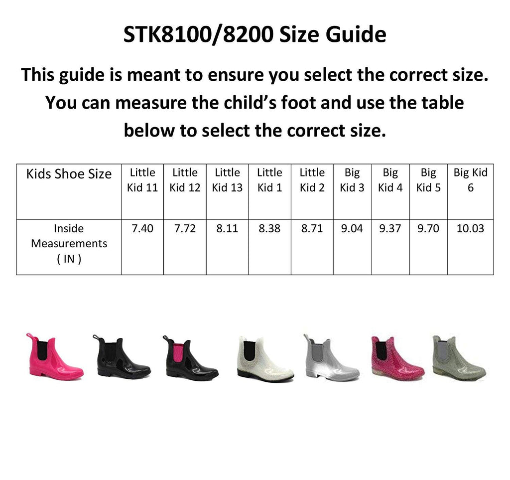 Storm Kidz Girls Booties Rainboots - Chelsea Boots Kids Little Kid/Big Kid Waterproof with Handle