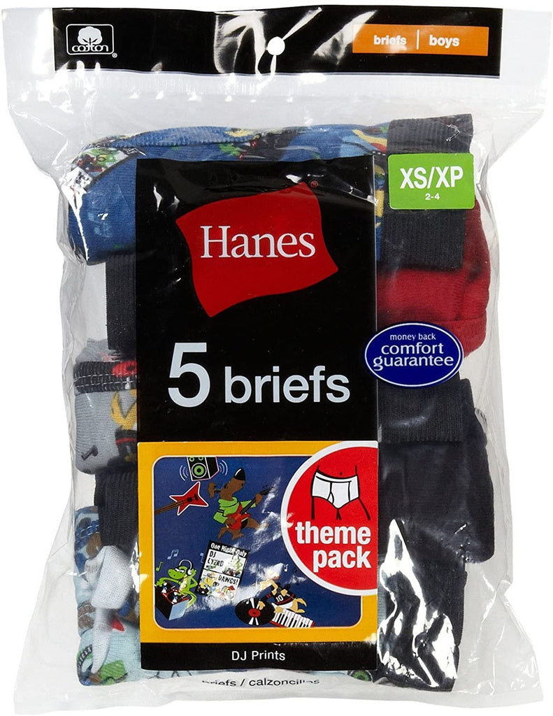 Hanes Boys 5 Pack Red Label Printed Briefs - B785P5