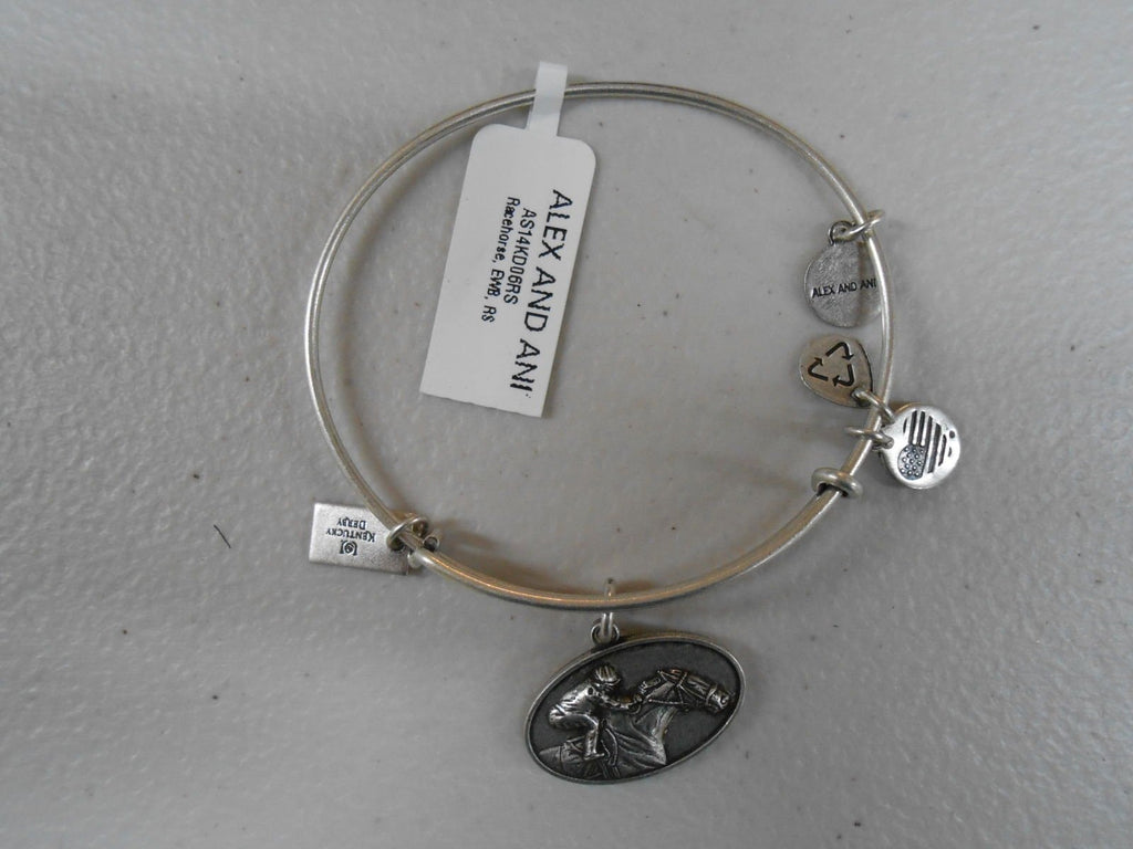 Alex and Ani Women's Racehorse Charm Bangle Rafaelian Silver Finish