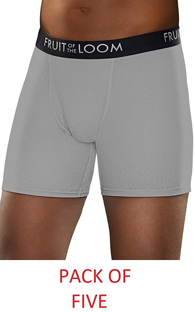 Fruit of the Loom Men's 5-Pack Boxer Briefs Assorted Colors Ultra Soft Cotton/Polyester Signature