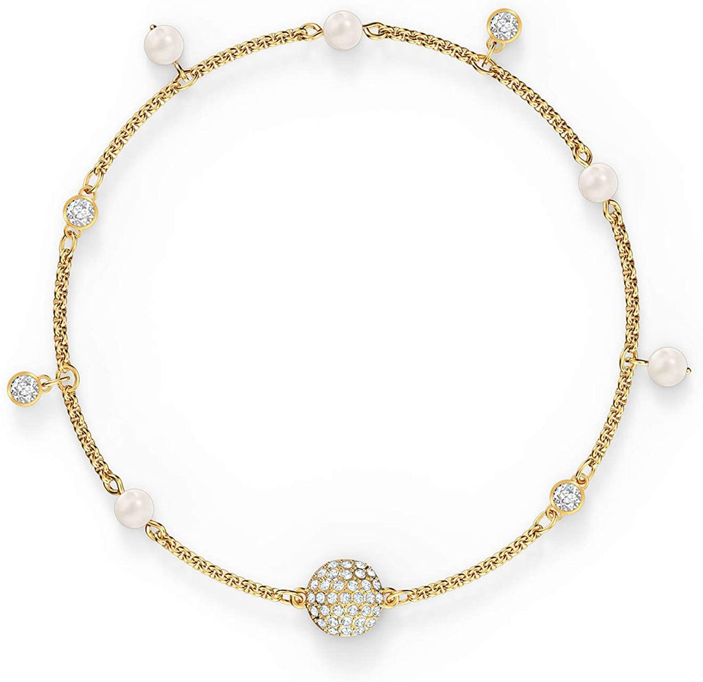 Swarovski Remix Collection Delicate Crystal Pearl Strand White Gold Plated - Medium