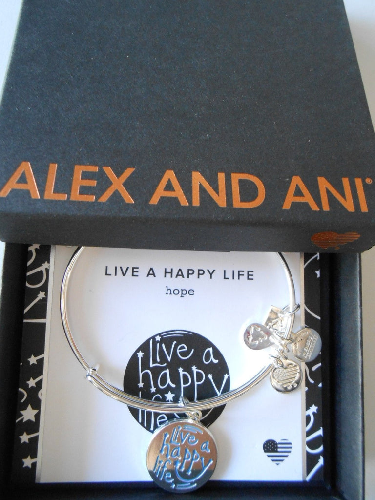 Alex and ANI Charity by Design, Live a Happy Life Bangle Bracelet