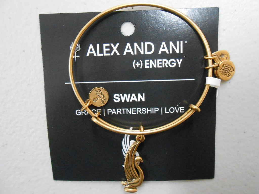 Alex and Ani Swan Charm Expandable Bangle Bar Bracelet