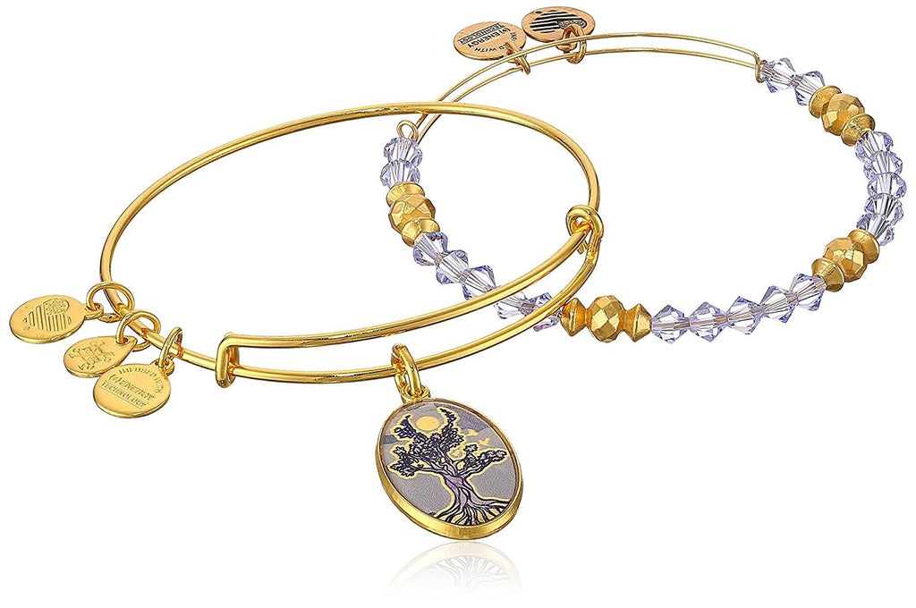 Alex and Ani Women's Art Infusion Set Tree of Life Bangle Bracelet, Shiny Gold, Expandable