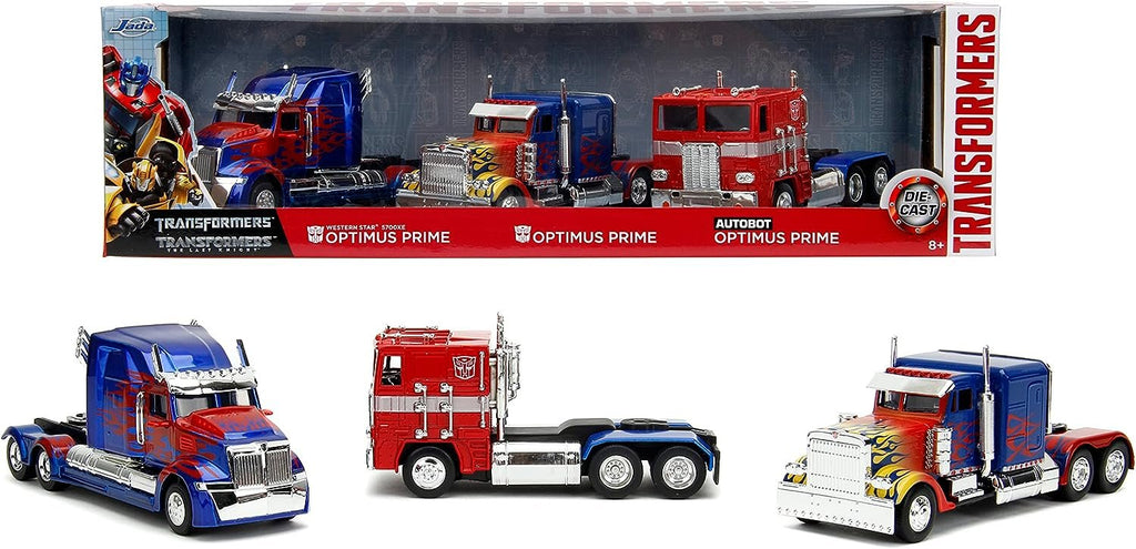 Transformers Optimus Prime 1:32 3-Pack Die-Cast Cars, Toys for Kids and Adults