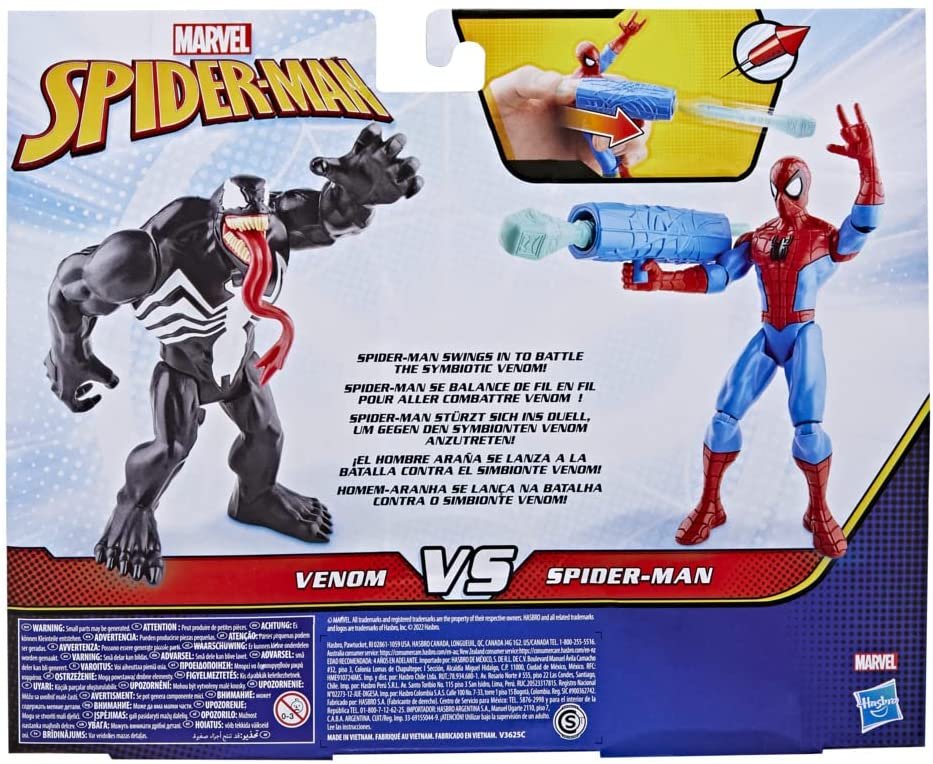 Spider-Man Marvel Vs Venom Battle Packs, 6-Inch-Scale and Venom Action Figure 2-Pack, Toys for Kids Ages 4 and Up