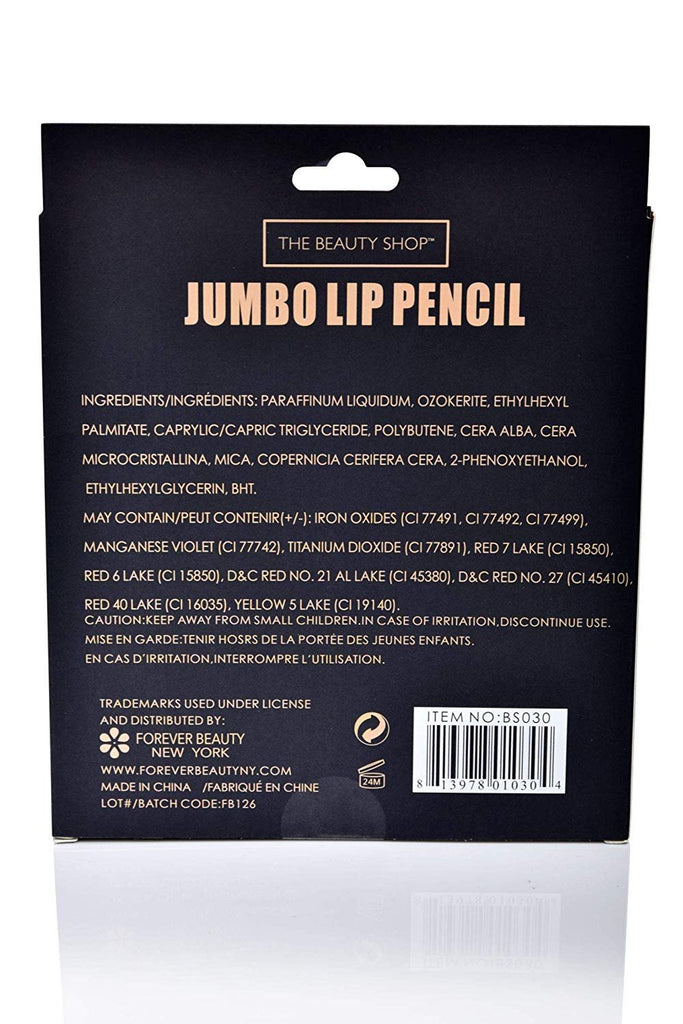 Forever Beauty Jumbo Lip Liner Pencil Crayon 5-Pack Value With Sharpener in Gift Box