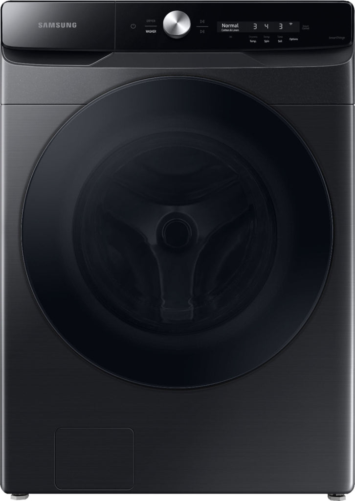 Samsung - 5.0 Cu. Ft. High Efficiency Stackable Smart Front Load Washer Steam and CleanGuard™ - Brushed black WF50A8600AV
