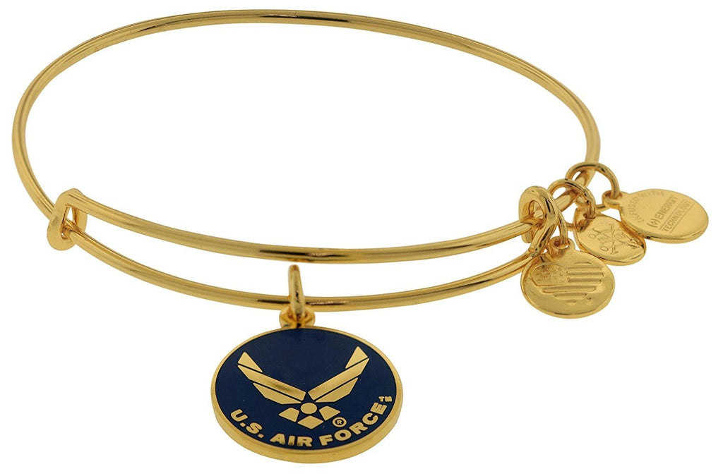 Alex and Ani Armed Forces US Air Force Expandable Wire Bangle Charm Bracelet