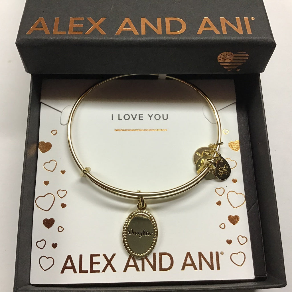 Alex and Ani Because I Love You Daughter IV EWB, SAG, Shiny Antique Silver, Expandable (A20BILY04SAG)