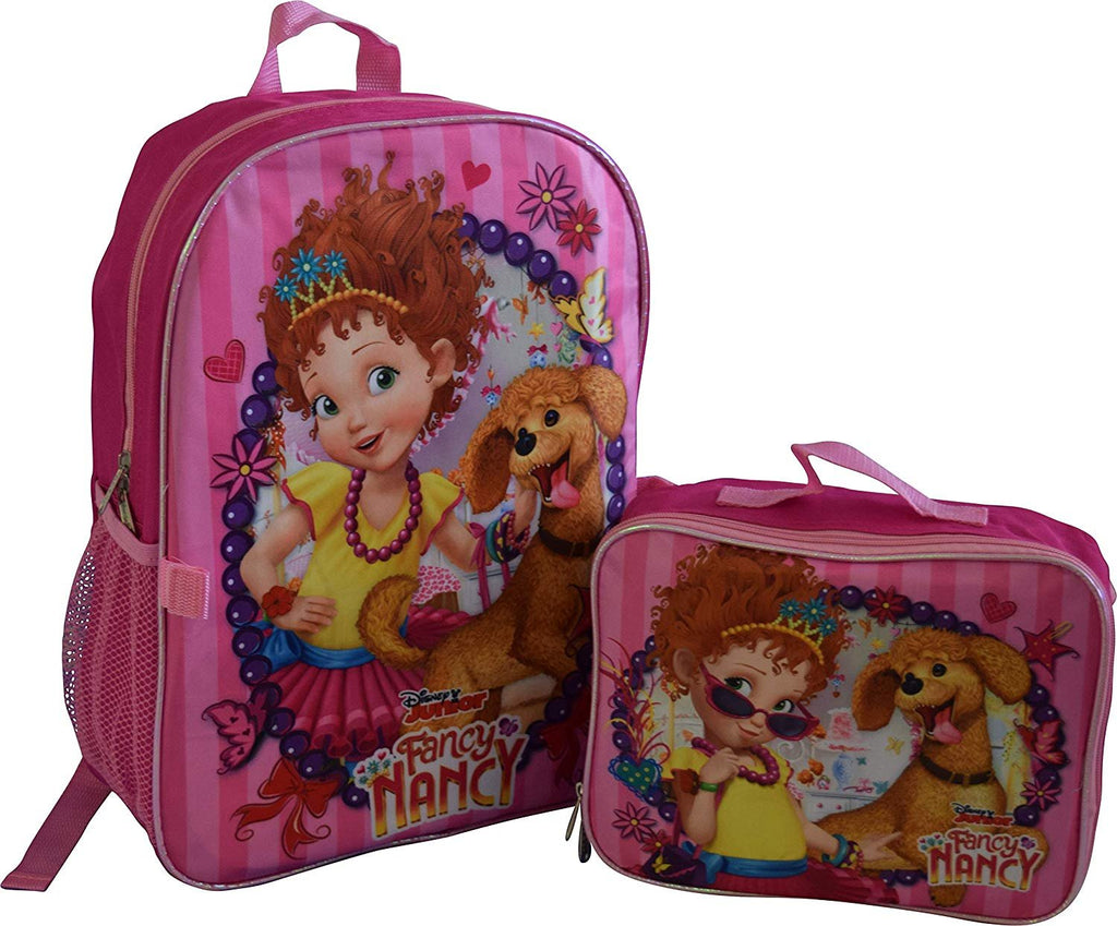 Fancy Nancy & Frenchy 16" Backpack With Detachable Matching Lunch Box