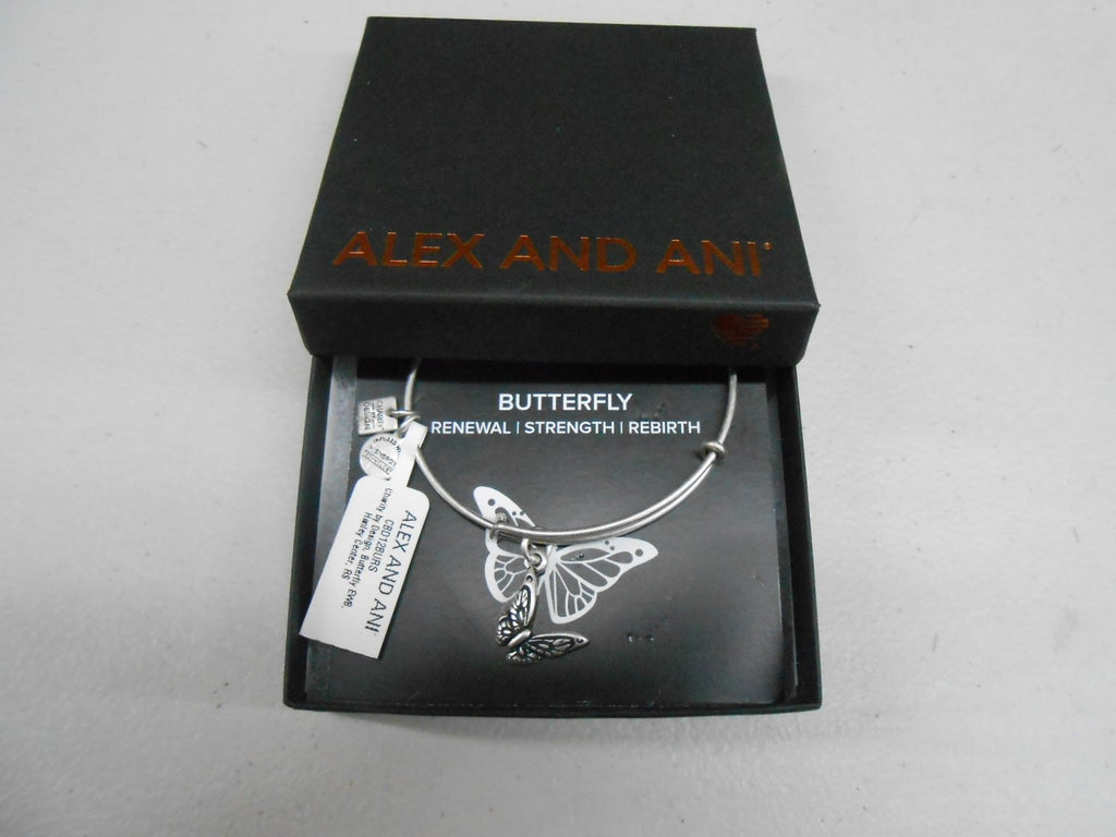 Alex and Ani Charity by Design Butterfly Charm Bangle Bracelet, 7.75"