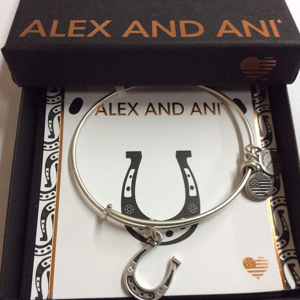 Alex and Ani Charity by Design, Horseshoe Bangle Bracelet Rafaelian Silver One Size