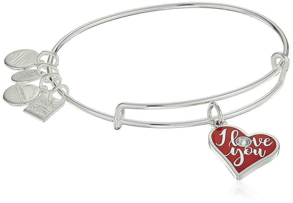 Alex and Ani Color Infusion, I Love You, Shiny Silver, Expandable